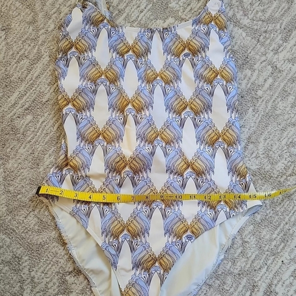 Tory Burch Printed Clip Tank Swimsuit One Piece Sand Deco Crane - Picture 15 of 16